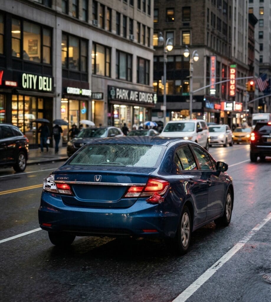 A car driving in Park Ridge Chicago traffic ticket